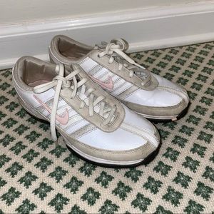 Nike air womens golf shoes white pink tan size 6
